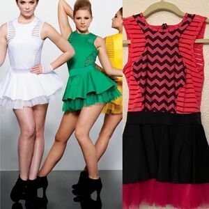 Kelle dance lyrical jazz costume biketard hit pink striped LIMELIGHT 8169 MC